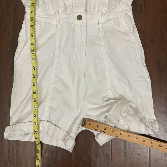 AVEC LES FILLES Jean Romper White Denim Cotton Stretch *Missing Belt* - Picture 11 of 11